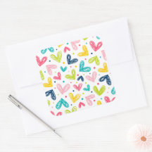 Coeurs et points en style doodé