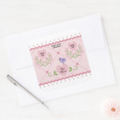 Sticker Carré Coeurs floraux roses Soyez miens (Enveloppe)