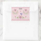 Sticker Carré Coeurs floraux roses Soyez miens (Sac)