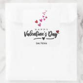 Sticker Carré Coeurs griffés Saint-Valentin Script Red Pink (Sac)
