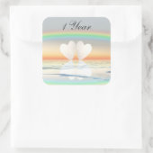 Sticker Carré Coeurs papier du 1er anniversaire (Sac)