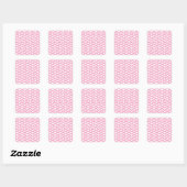 Sticker Carré Cœurs Rose Chaud (Feuille)