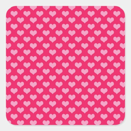 Sticker Carré Coeurs roses (Devant)