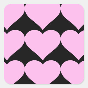Sticker Carré Coeurs roses, Amour inconditionnel_