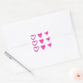 Sticker Carré Coeurs roses mignons pour toujours l'amour l'amiti (Enveloppe)