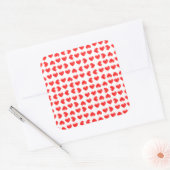 Sticker Carré Coeurs rouges (Enveloppe)