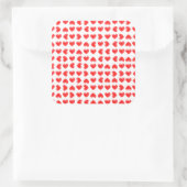 Sticker Carré Coeurs rouges (Sac)