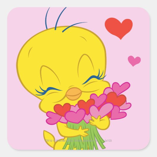 Sticker Carré Coeurs TWEETY™ (Devant)