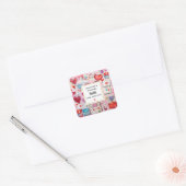 Sticker Carré Coeurs Whimsical et lettres d'amour bougies affair (Enveloppe)