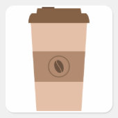 Sticker Carré Coffee Bean Cup (Devant)