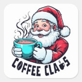 Sticker Carré Coffee Claus Santa Hot Teal Mug (Devant)
