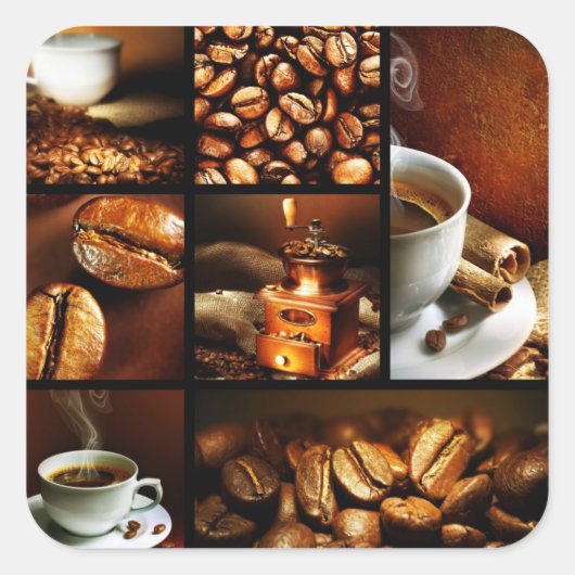 Sticker Carré Coffee Collage 2 (Devant)