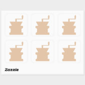 Sticker Carré Coffee Grinder Art (Feuille)