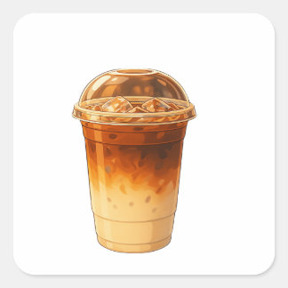 Sticker Carré coffee latte