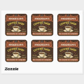 Sticker Carré Coffee shop with Mug Create Your Own Personalized (Feuille)