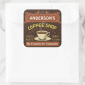 Sticker Carré Coffee shop with Mug Create Your Own Personalized (Sac)