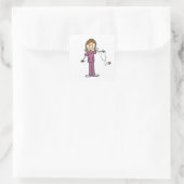 Sticker Carré Coiffure Brown Female Stick Figure Infirmière (Sac)