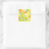 Sticker Carré Coincés d'agrumes funky (Sac)