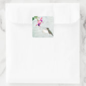 Sticker Carré Colibri et Fuschia (Sac)