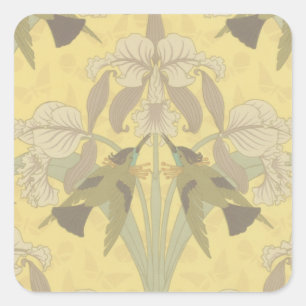 Sticker Carré Colibri et Iris