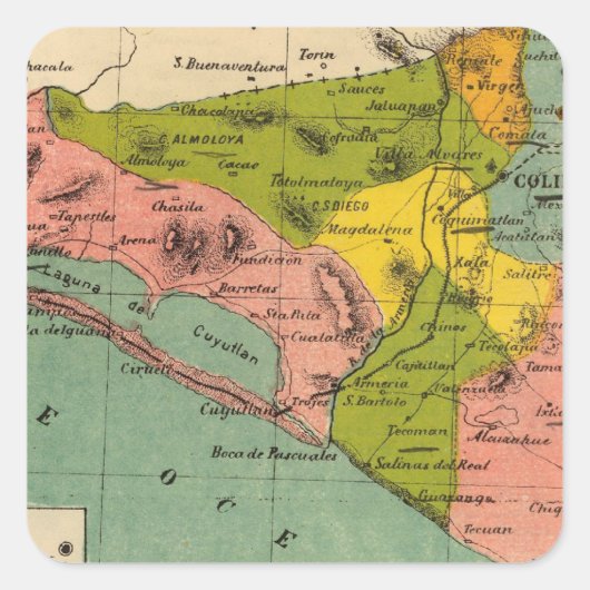 Sticker Carré Colima, Mexique 2 (Devant)