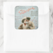 Sticker Carré Collage de baiser de couples de Saint-Valentin (Sac)