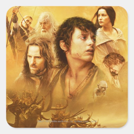 Sticker Carré Collage de caractères (Devant)