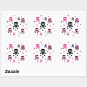 Sticker Carré Collage de crânes de dessin - rose (Feuille)