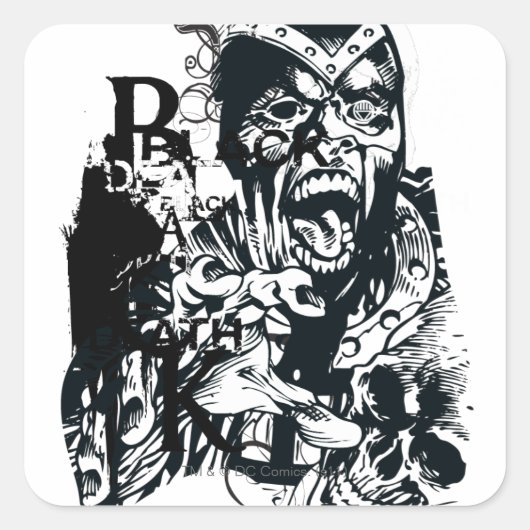 Sticker Carré Collage de la main noire et du crâne (Devant)