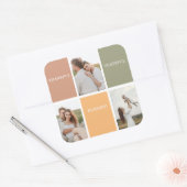 Sticker Carré Collage de photos de famille | Reconnaissant Bénis (Enveloppe)