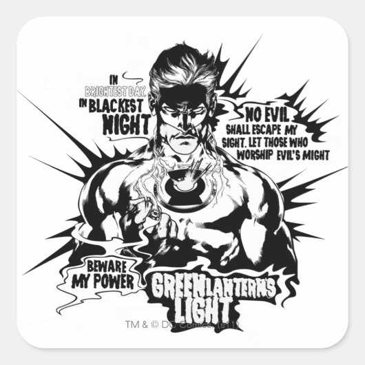 Sticker Carré Collage de texte de la lanterne verte (Devant)