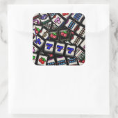 Sticker Carré Collage des bobines de machine à sous (Sac)