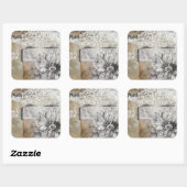 Sticker Carré Collage Fleur II (Feuille)