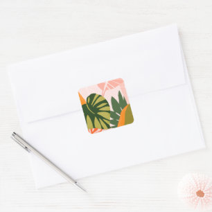 Sticker Carré Collage Jungle I