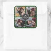 Sticker Carré Collage photo de la sériole de bison vert (Sac)