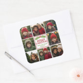 Sticker Carré Collage photo de Noël avec pin rustique (Enveloppe)