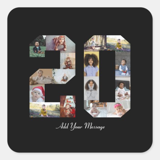Sticker Carré Collage photo numéro 20 (Devant)