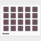 Sticker Carré Collage Royal Fancy Medieval Lion (Feuille)