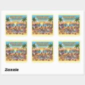 Sticker Carré Collecte de plages (Feuille)