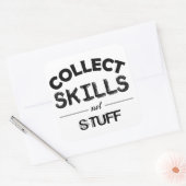 Sticker Carré Collecter des compétences pas des trucs (Enveloppe)