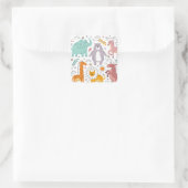 Sticker Carré Collection de caricatures animales mignonnes (Sac)