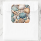 Sticker Carré Collection de coquillages (Sac)