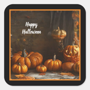 Sticker Carré Collection de la maison Old Happy Halloween