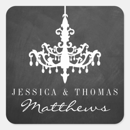 Sticker Carré Collection de Mariage Chandelier élégant (Devant)