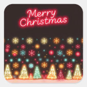 Sticker Carré Collection de Noël Neon tendance (Devant)