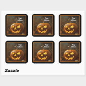Sticker Carré Collection Halloween grand Citrouille (Feuille)