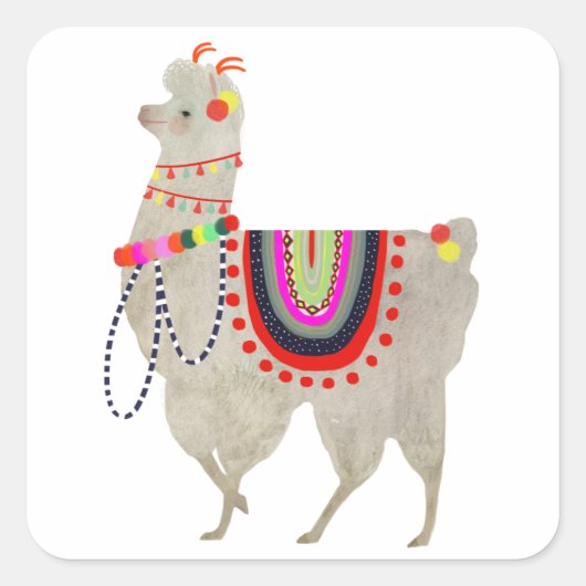 Sticker Carré Collection Llamarama | Cute Llamas (Devant)