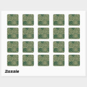 Sticker Carré Collection Mandala Gold Green (Feuille)