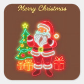 Sticker Carré Collection Noël Moderne Neon (Devant)