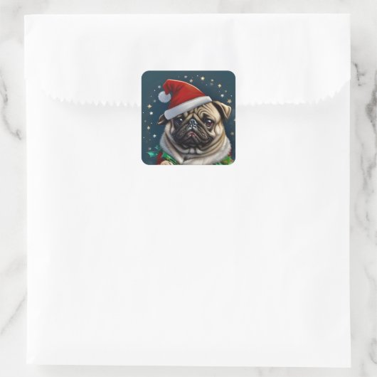 Sticker Carré Collection Puggy Claus (Sac)